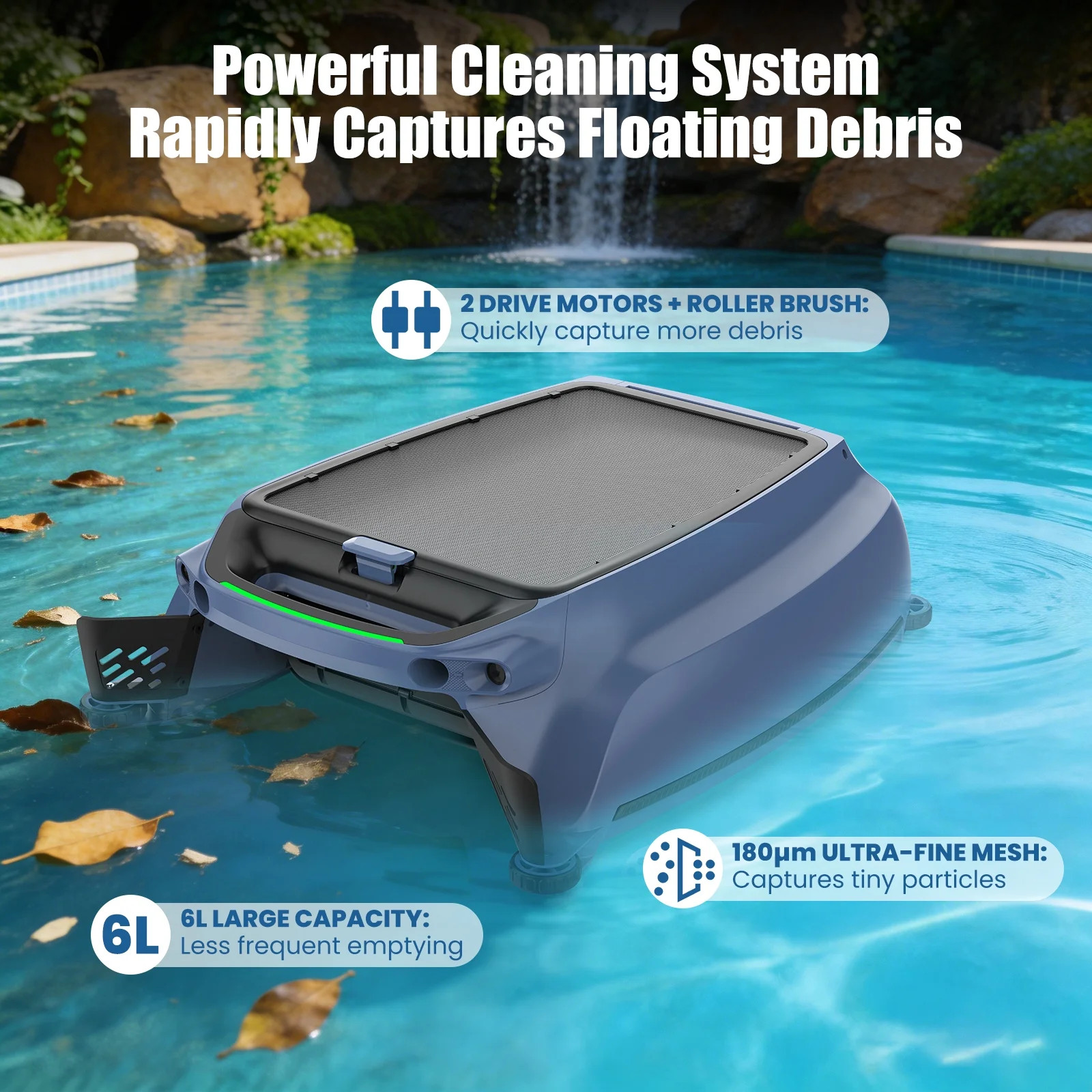 AIRROBO SP200 Pool Skimmer Solar Powered Robotic Cleaner with App Control gallery