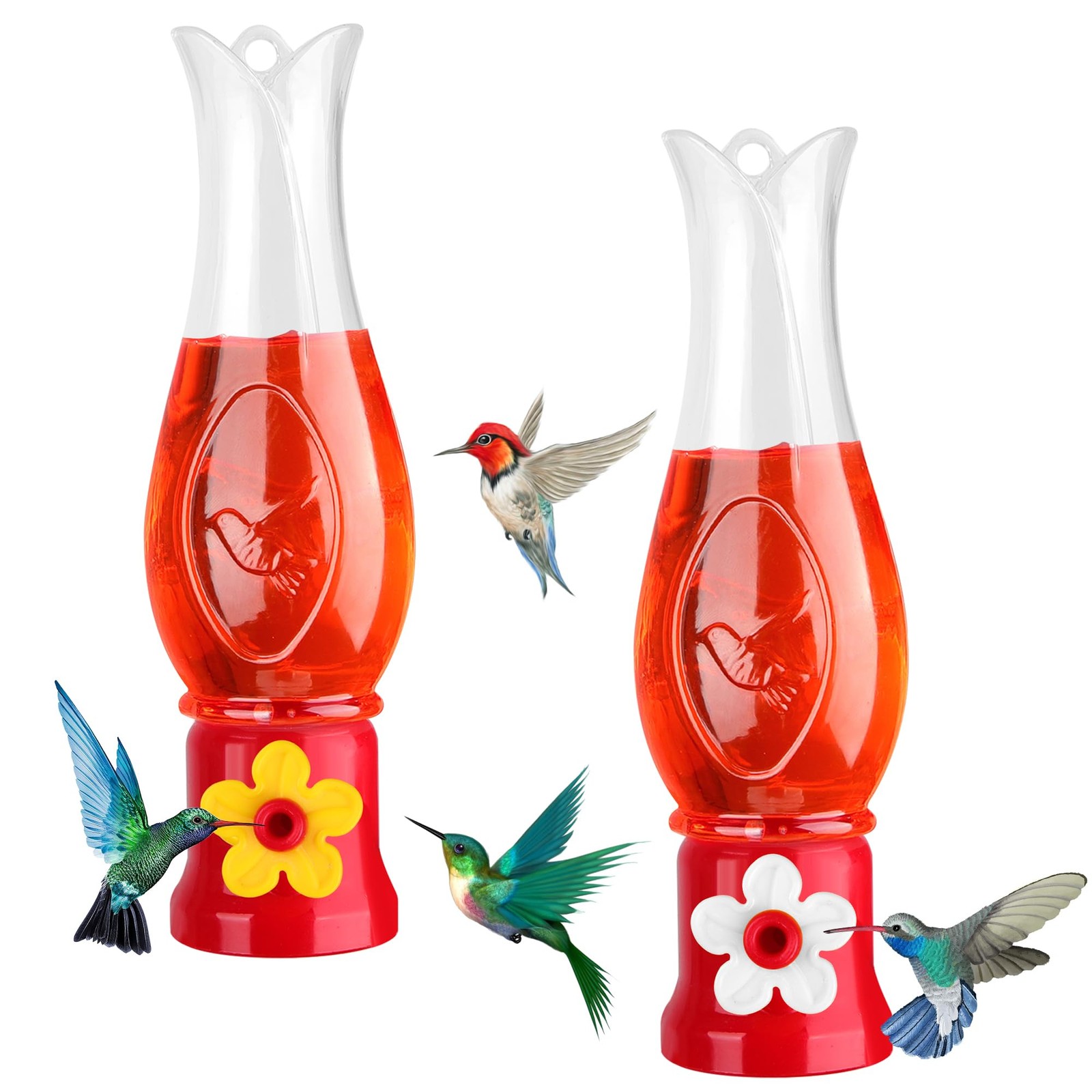 Hummingbird Feeder 2 Pack 3.4 oz Mini Hanging Flower for Outdoors - Attract gallery
