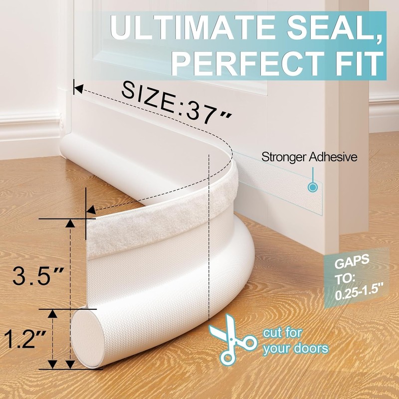 Door Draft Stopper Bottom One Sided Door Draft Blockers 37" Cutable under Door D gallery