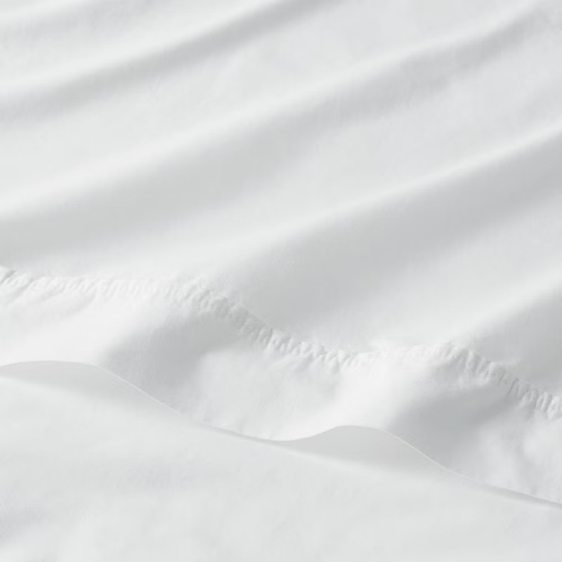 Full 250 Thread Count Organic Percale Sheet Set True White - Threshold: gallery