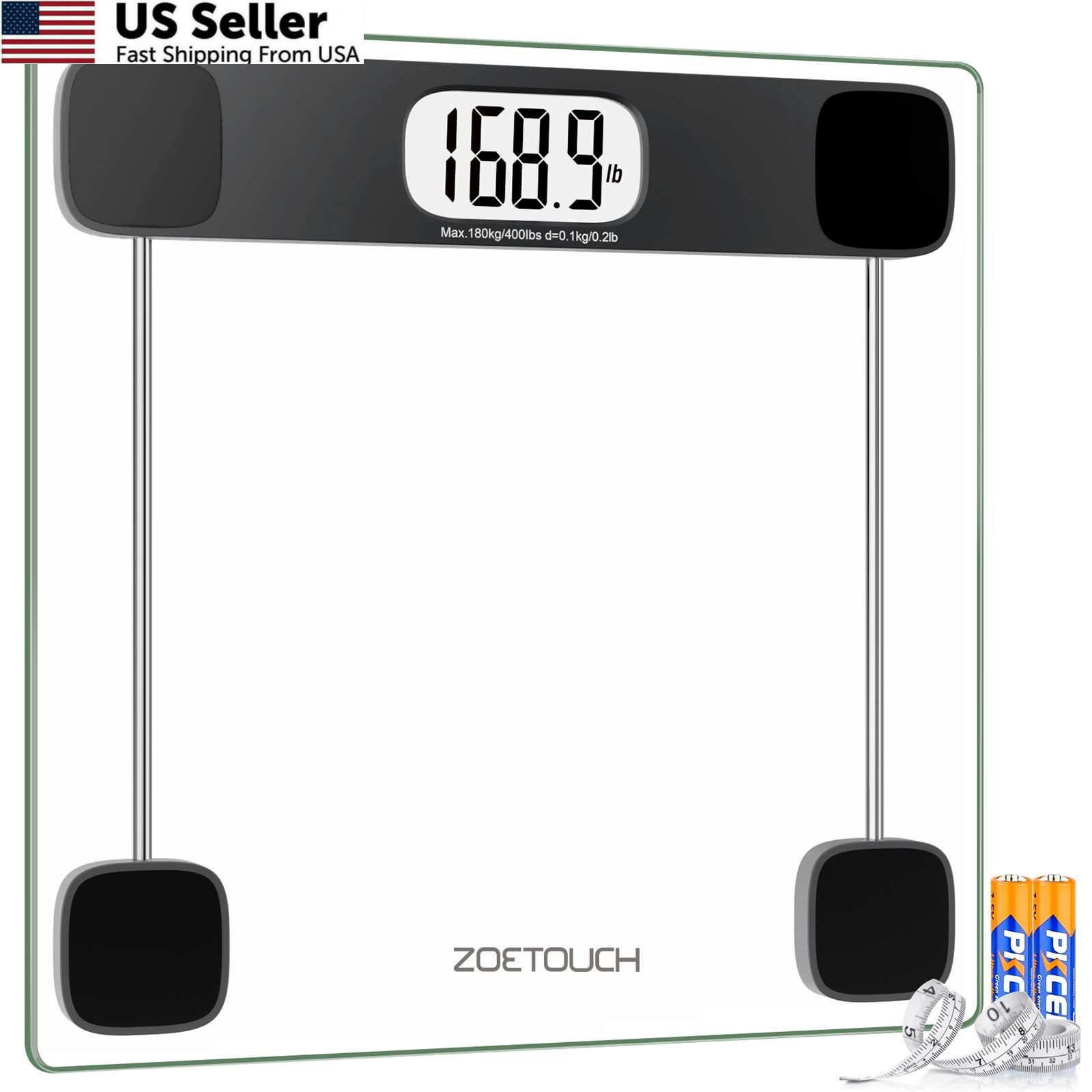 ZOETOUCH Scale for Body Weight, Accurate Bathroom Scales, 400lb, Transparent gallery