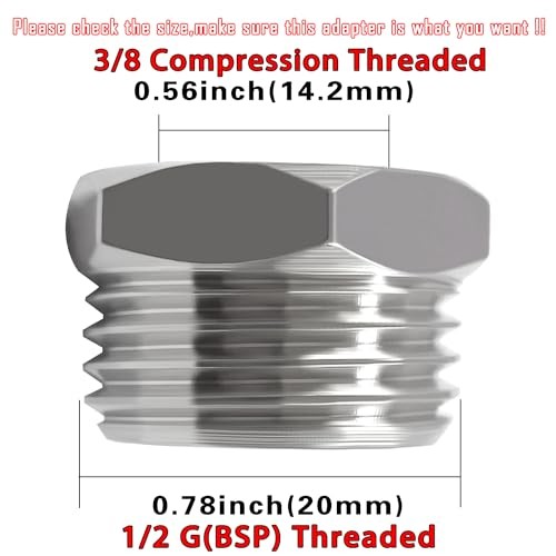 Brass Water Line Adapter G 1/2 to Compression 3/8Comp Female to 1/2G Male 4 gallery