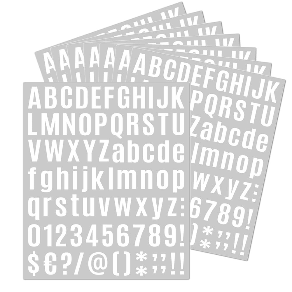 8 Sheets White 1 Inch Self Adhesive Vinyl Letters Numbers Kit, Mailbox Numbers S gallery