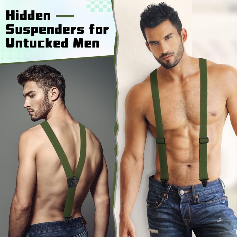 Jiuguva Men Hidden Undershirt Suspender Under Clothing Airport Friendly Strap Y gallery