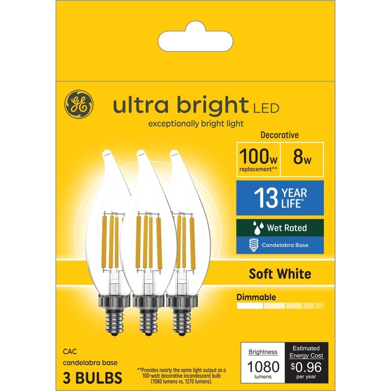 Ultra Bright 8W LED Bulbs Dimmable 100W Replacement 1080lm Energy Saving 3 Pack gallery