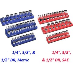 Magnetic Socket Organizer Storage Holder Tray 1/4″/3/8″/1/2″ Drive SAE/Metric US
