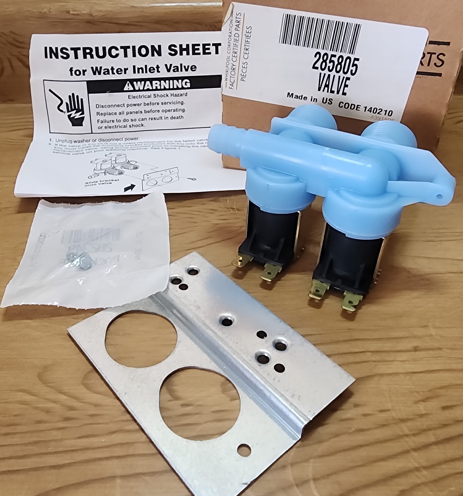 New Genuine OEM Whirlpool Washer Washing Machine Water Inlet Valve 285805 NEW gallery