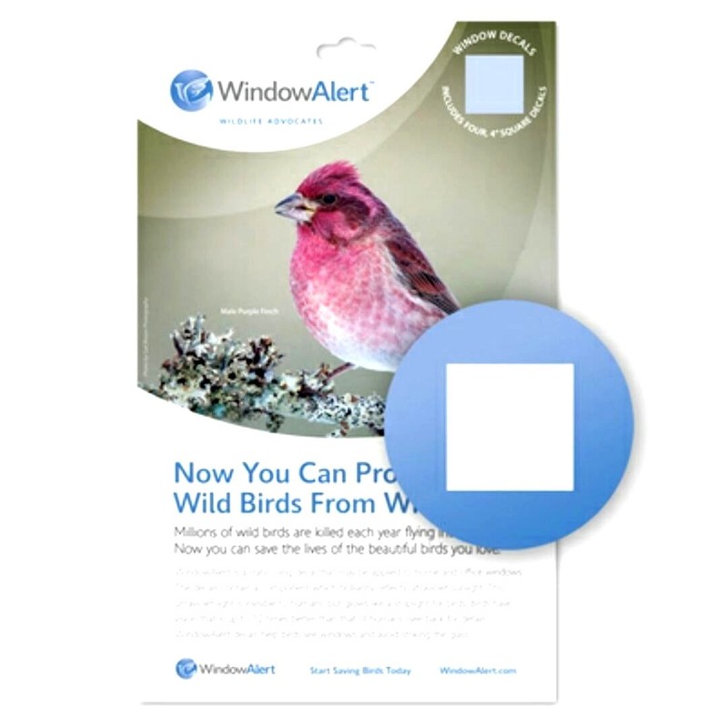 WINDOW ALERT ANTI-COLLISION DECALS CLINGS SQUARE SAVE BIRDS PREVENT STRIKES gallery