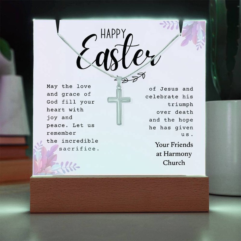 Easter Religious Gift Bundle, Cross Necklace Gift, Easter Sign Decor, Christian gallery