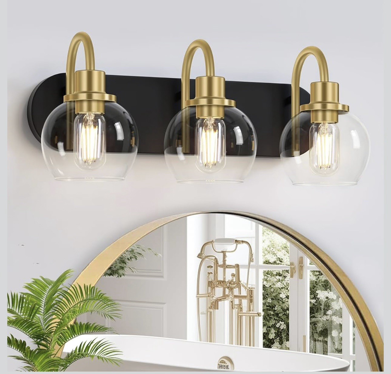 3 Light Bathroom Vanity Fixture Metal Wall Sconce Dimmable E26 Up Down *New* gallery