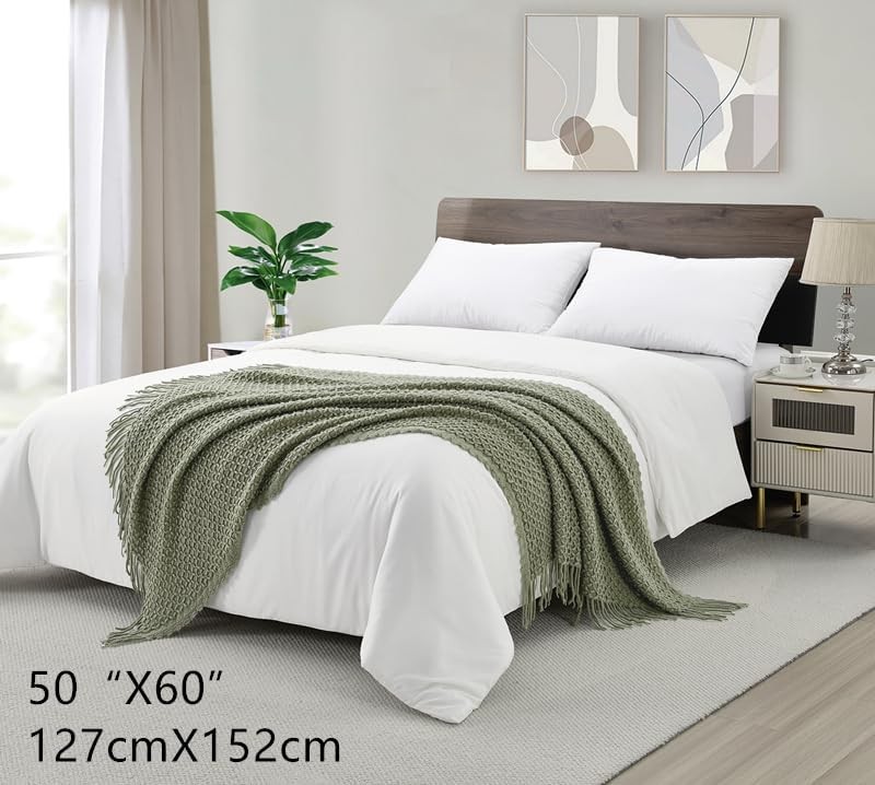 Farmhouse Boho Knitted Throw Blanket for Couch Sofa Chair Bed Home Decoration gallery