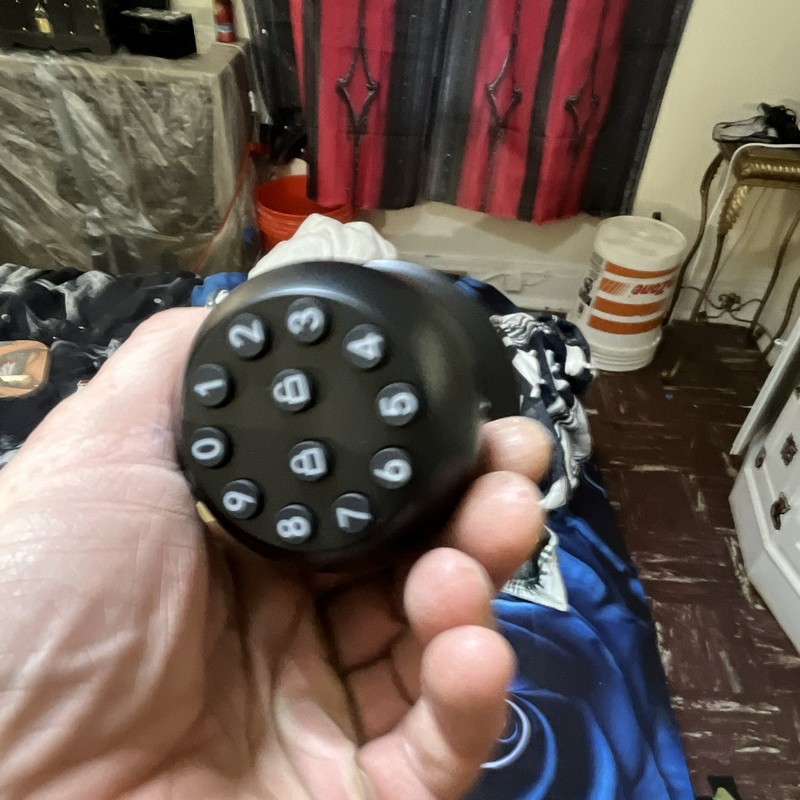 Keyless Keypad Door Knob Lock, Matte Black Metal, Universal/Reversible gallery