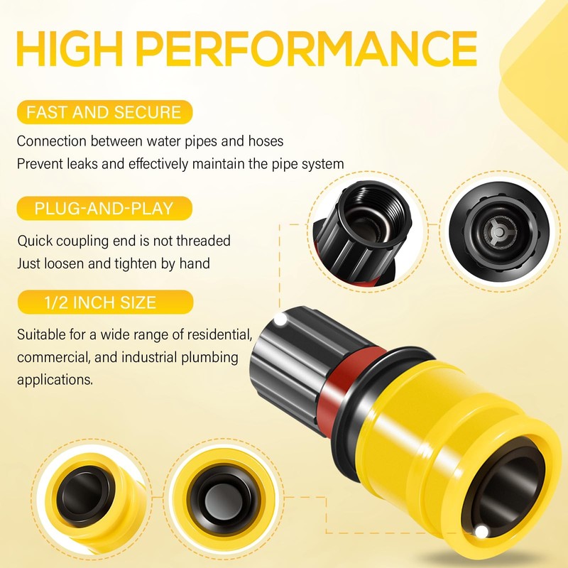 Replace for Grohe 1/2" 2.2 GPM Quick Connect Coupling 46138000 for Various Pipes gallery