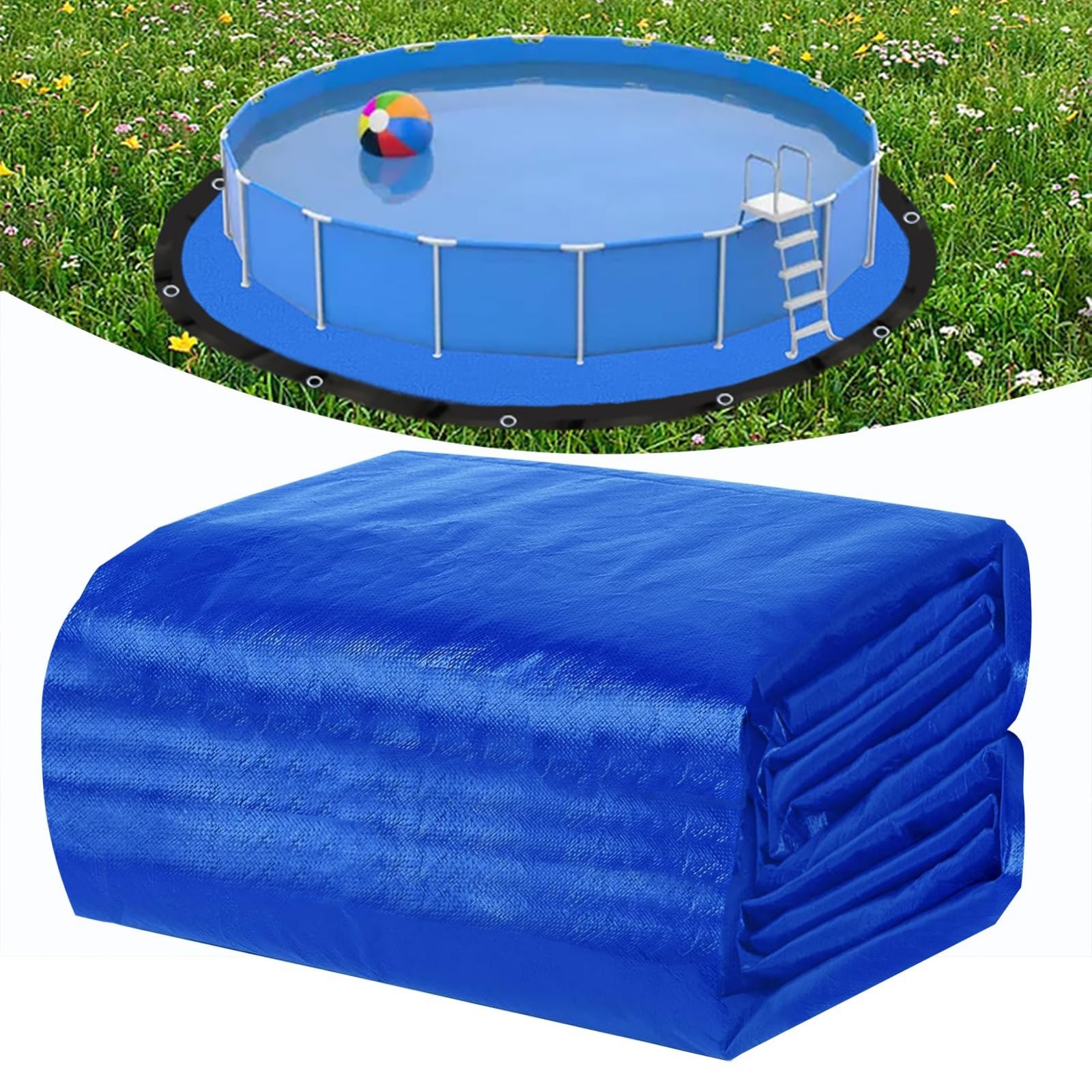 21Ft Round Waterproof Pool Cover Tarps - UV Resistant, Anti-Puncture Ground Line gallery