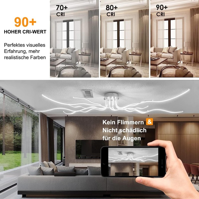 Modern LED Ceiling Lamp,Dimmable Aluminium Chandelier with Remote Control gallery