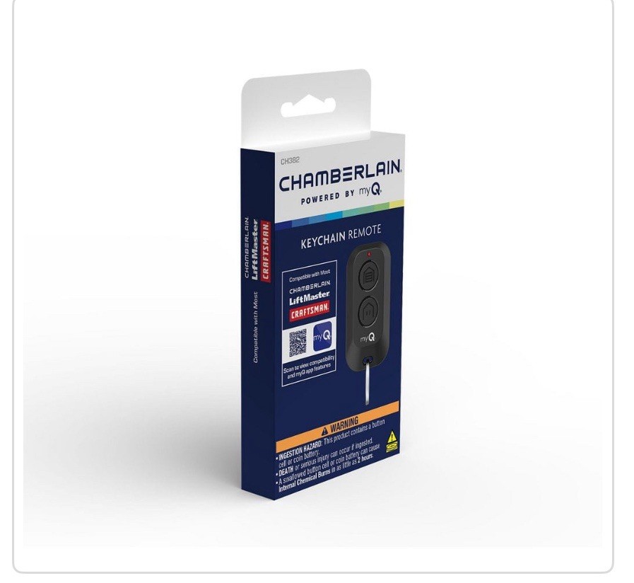 Chamberlain Keychain 2-Button Garage Door Remote Control, CH382