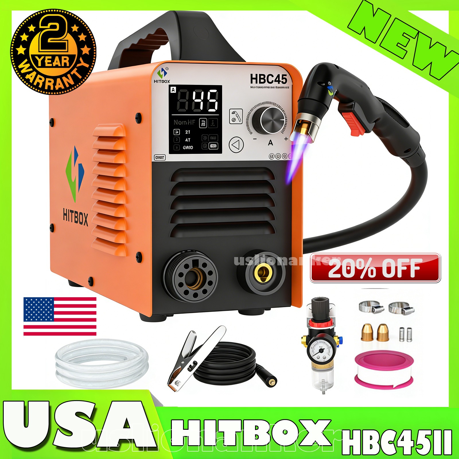 HITBOX Air Plasma Cutter 45A Non Touch Pilot Arc Cutting Machine 110V/220V 14mm gallery