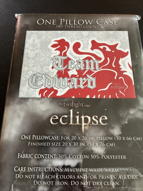 Twilight Eclipse Team Edward Double Sided Pillow Case NEW gallery