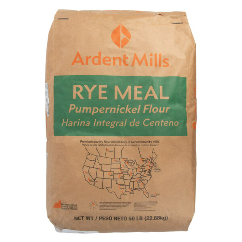 50 lb. Non-GMO Baking Medium Rye Meal Pumpernickel Bread Flour Bakery Supply USA gallery