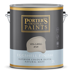 Porter’s 2L Volcanic Ash Eggshell Finish Broadwall Washable Paint