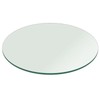 Round Clear Tempered Glass Table Top 1/4" (6mm) Inch Thick w/ Flat Polished Edge gallery