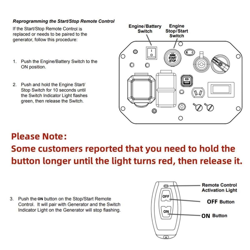 Remote Control for Predator 5000-Watt Dual Fuel Inverter Generator 71367 70143 gallery