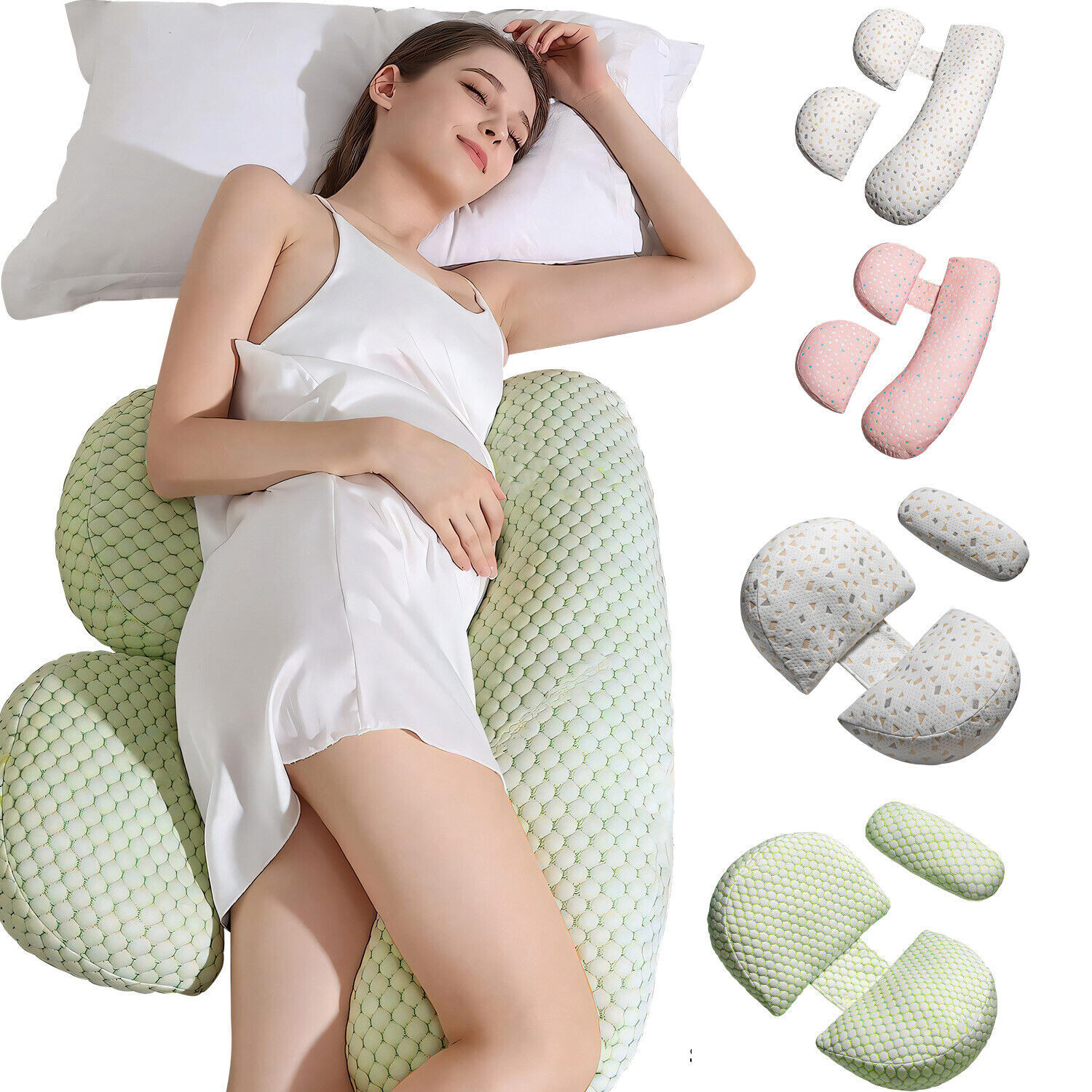 Pregnancy Support Pillow Adjustable & Detachable Support Back, Legs, Belly & Hip gallery