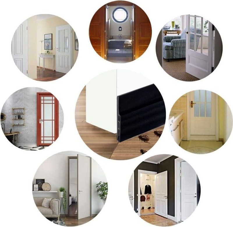 Efficient Door Draft Stopper - Soundproof & Energy-Efficient, 2" x 39", Black gallery