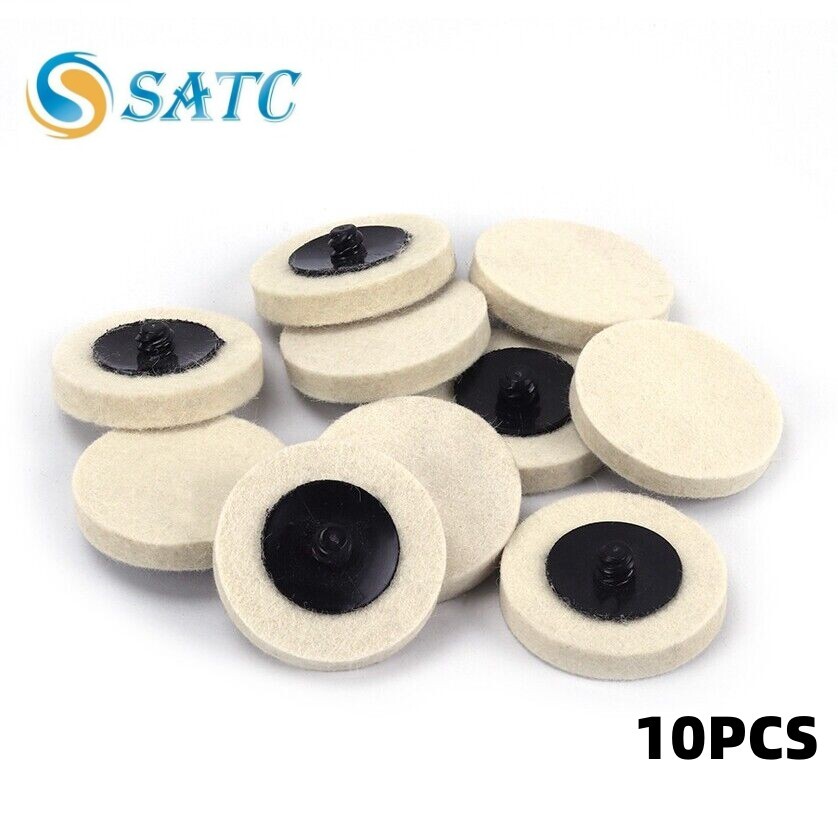 10PCS Wool Buffing Polishing Pad 2 inch Die Grinder Drill Roll Lock Sanding Disc gallery