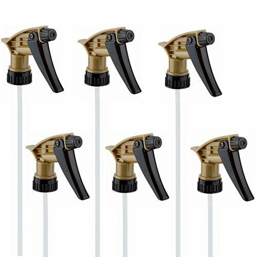 ComfortAxis Acid Resistant Trigger Sprayer Black/Gold 9-1/4" Dip Tube 28mm 6Pack
