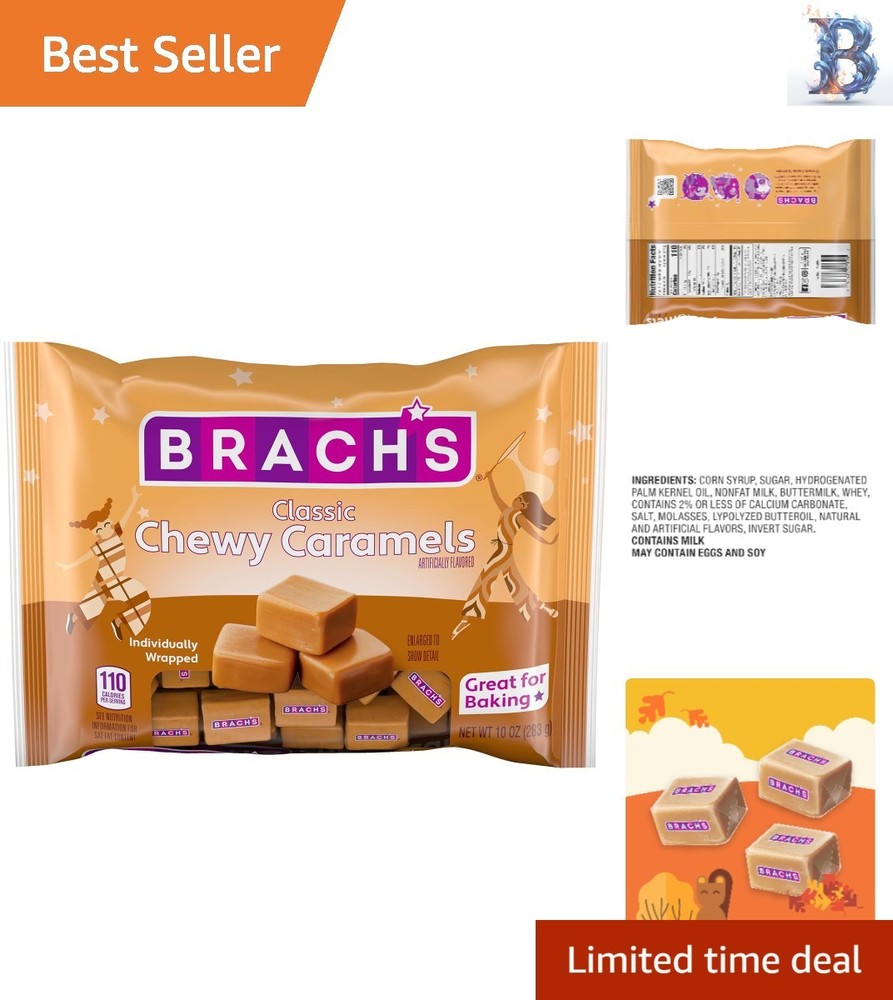Rich & Creamy Individually Wrapped Classic Caramels - Ideal for Baking, 10oz