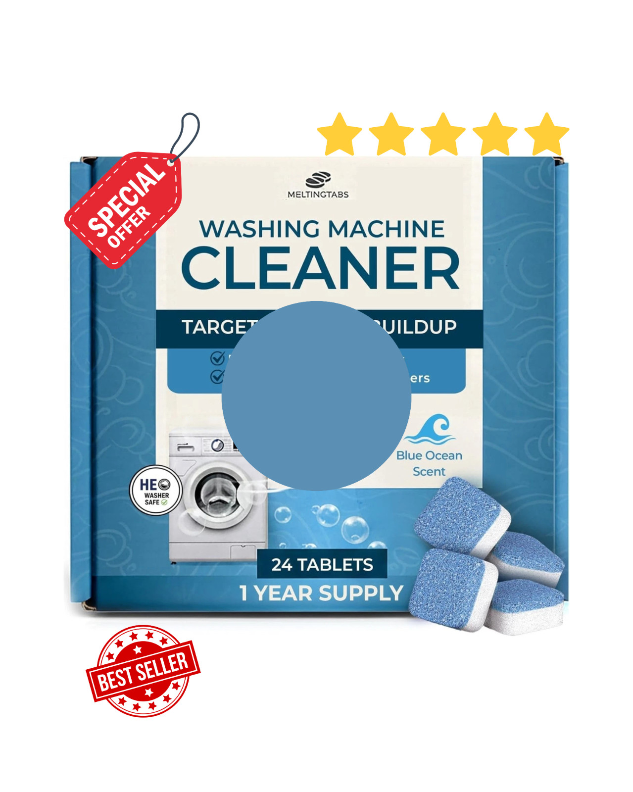 Uproot Clean Washing Machine Cleaner Tablets - 24 Pack for a 12 Month Supply. Fo gallery