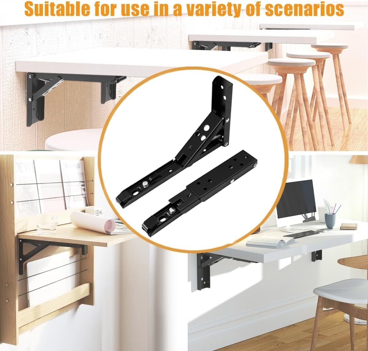 Wall Table Fold Down Hinge,90 Degree Self-Locking Folding Hinge,Save Space Drop gallery