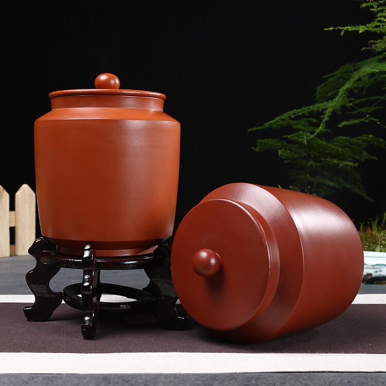 Real Yixing Zisha Tea Candy Solid Color Sealed Lid Tea Canister For Loose Tea gallery
