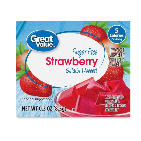 (6 pack) Great Value Sugar Free Strawberry Gelatin Dessert, 0.3 oz gallery