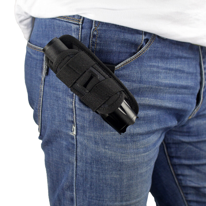 Tactical Flashlight Pouch Holster Torch 360 Degrees Rotatable Light Holder gallery