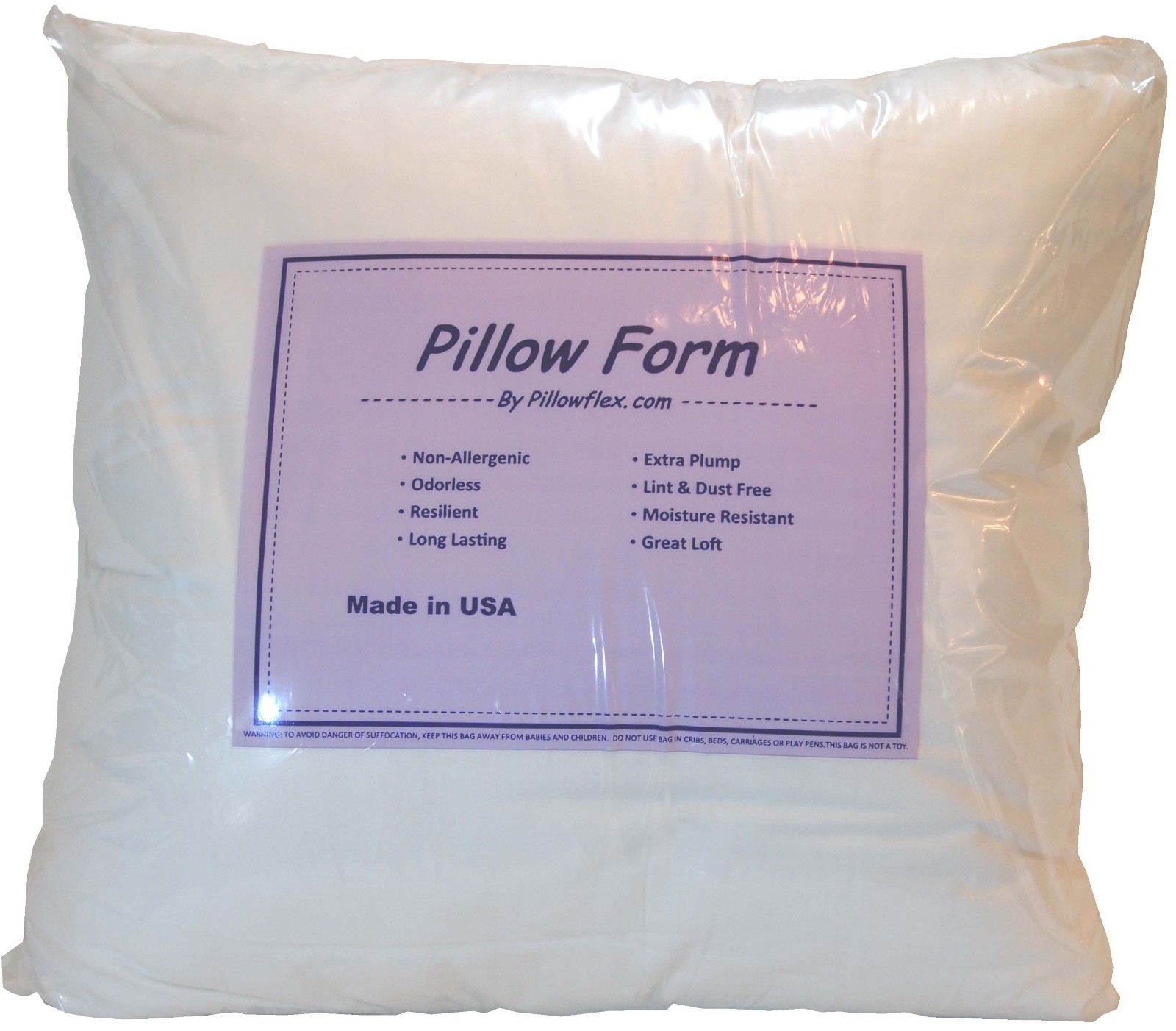 Pillowflex Poly Cotton Pillow Form Inserts Square and Rectangle Machine Washable gallery