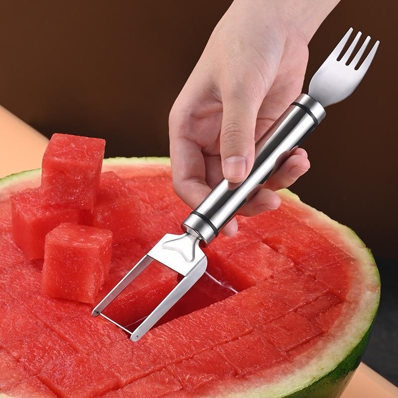 Watermelon Cutter Fork Fruit Slicer Kitchen Gadget Tool Stainless Steel Enjoy e gallery
