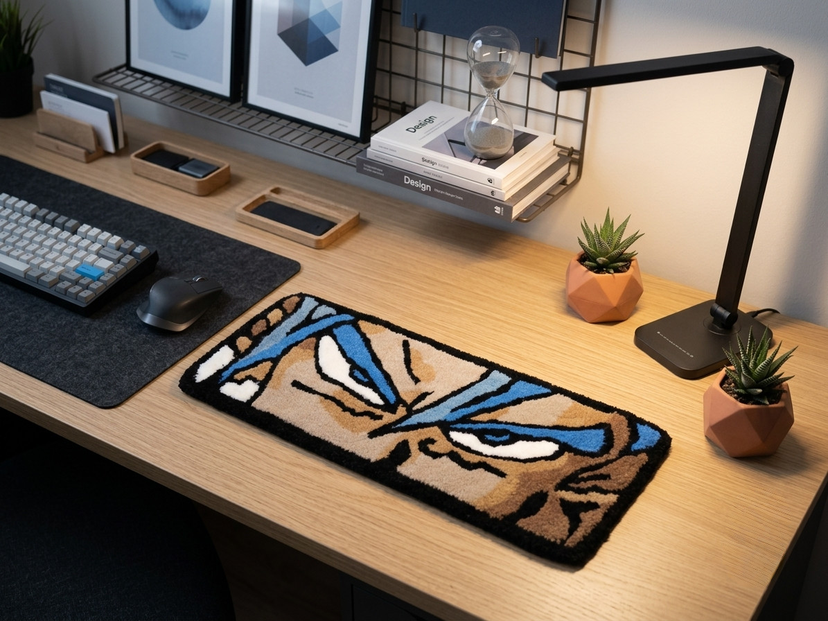 Handmade Tufted Keyboard Rest Rug Wool Desk Mat Gaming Mouse Pad Decor gallery