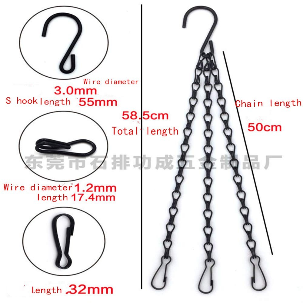 6 Pcs Hanging Chain, Heavy Duty 23 Inch Hanging Flower Basket Galvanized Repl... gallery