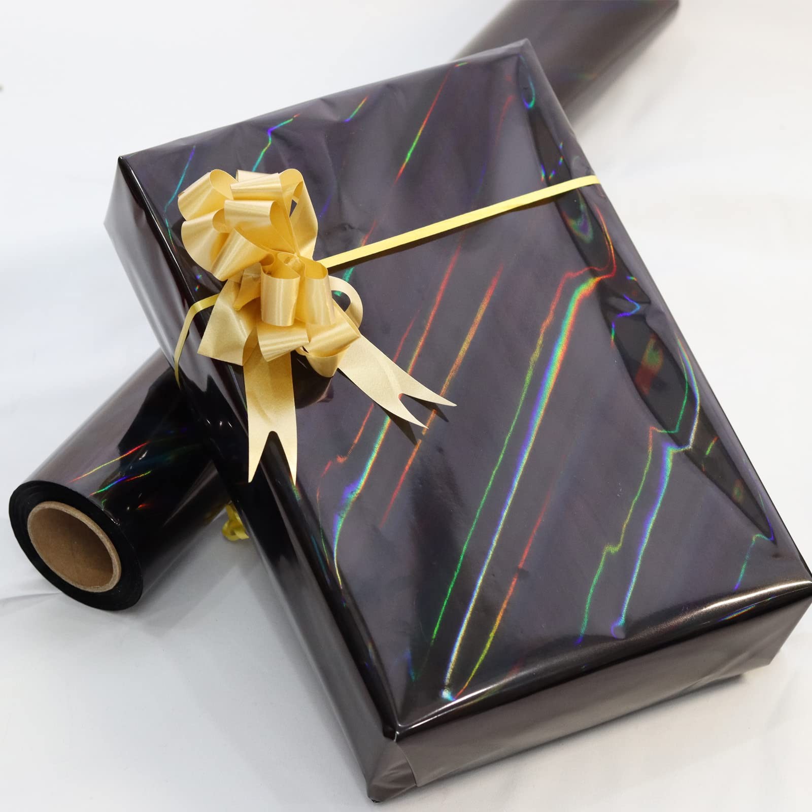 CMFYHM Iridescent Black Cellophane Wrap Roll I 34 In Wide X 100 Ft Long I Col... gallery