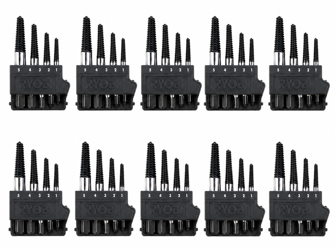 Ryobi A96SE51 Spiral Screw Extractor Set 5-Piece Black New OEM 10 Sets Lot Pack! gallery