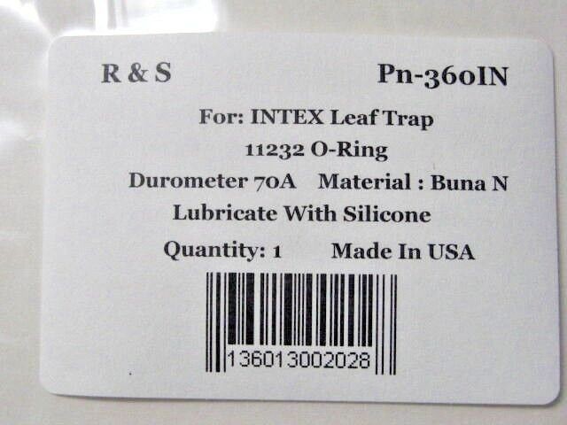 INTEX 11232 Leaf Trap O-ring / R&S 360IN / Mat. NBR gallery