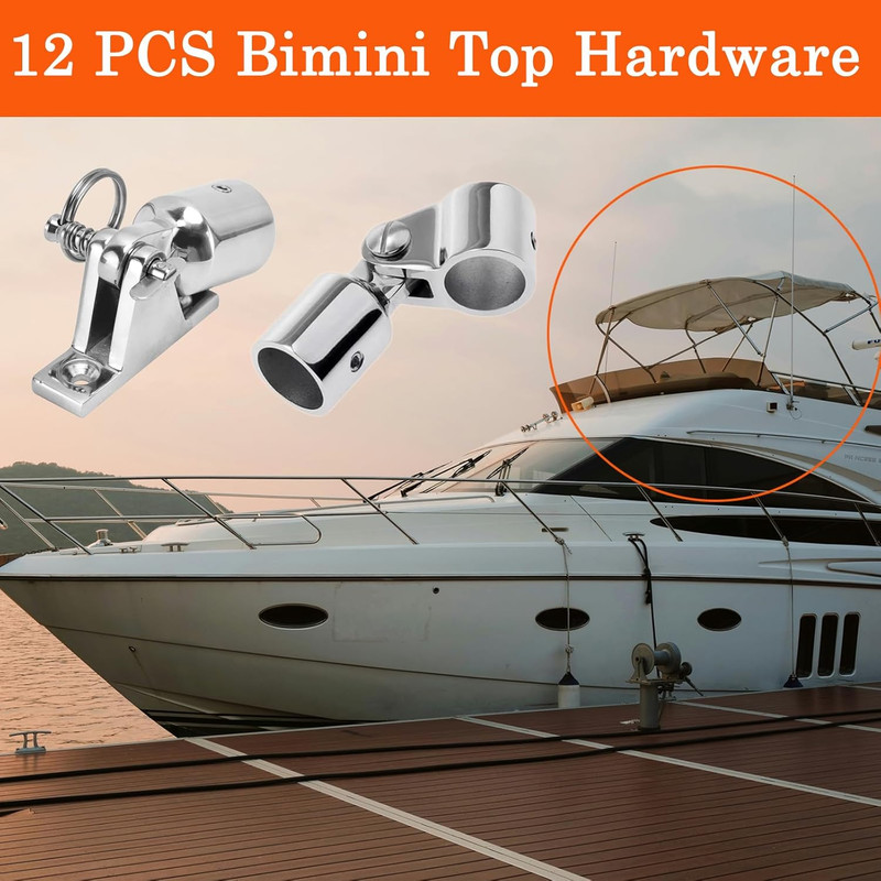 Bimini Top Hardware Kit, 12 PCS Replacement Parts Set Eye End Caps Jaw Slide gallery