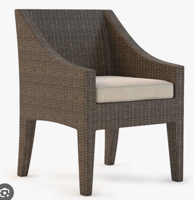 Restoration Hardware La Jolla Dining Room Armchair Outdoor Cover Chocolate NWT gallery