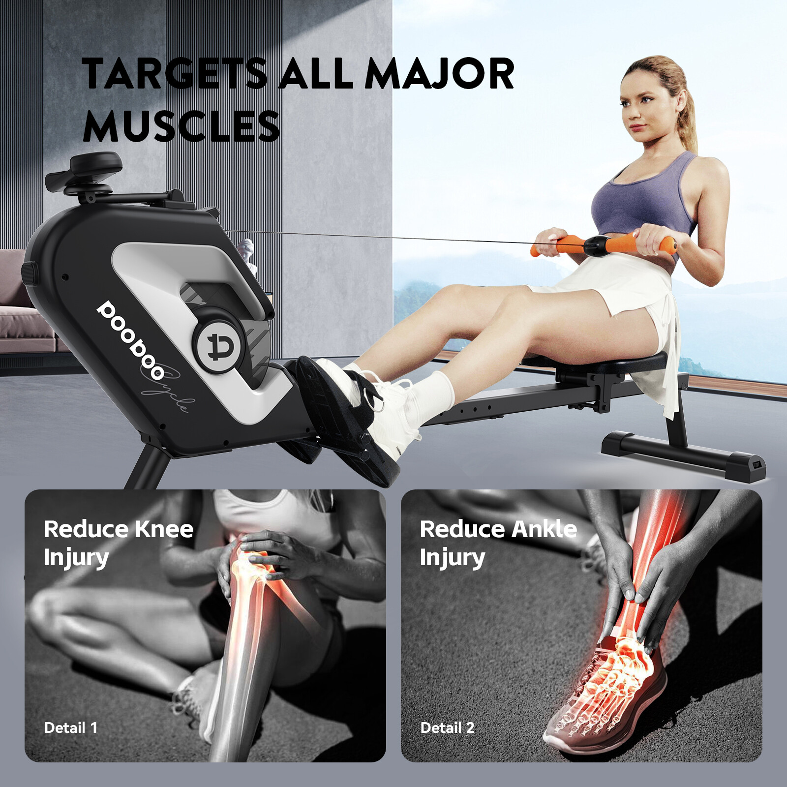 Magnetic Row Rowing Machine Rower 16 Levels Cardio Home Gym Exercise Equipment gallery