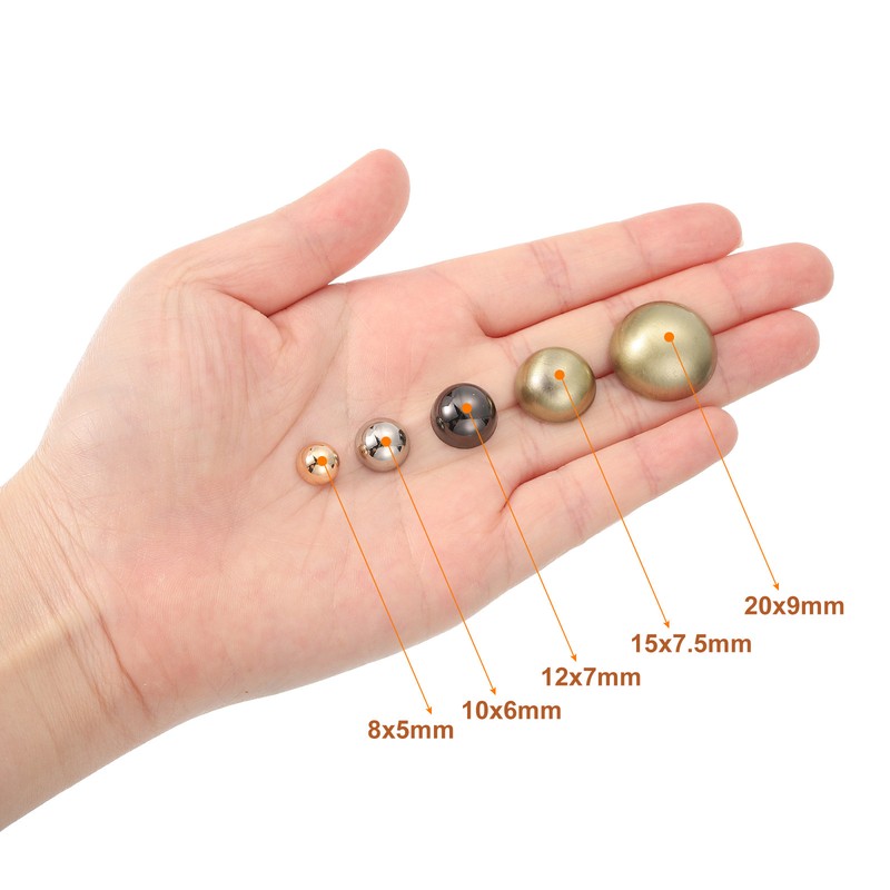 20 Sets 10x6mm Screw Back Rivets Solid Round Head Leather Studs Silver gallery