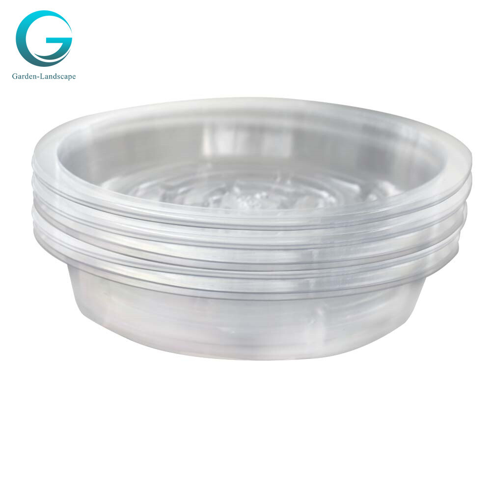 10 Pcs 8 In High Quality Saucer Drip Trays Plastic Flower Plant Pots Transparent gallery