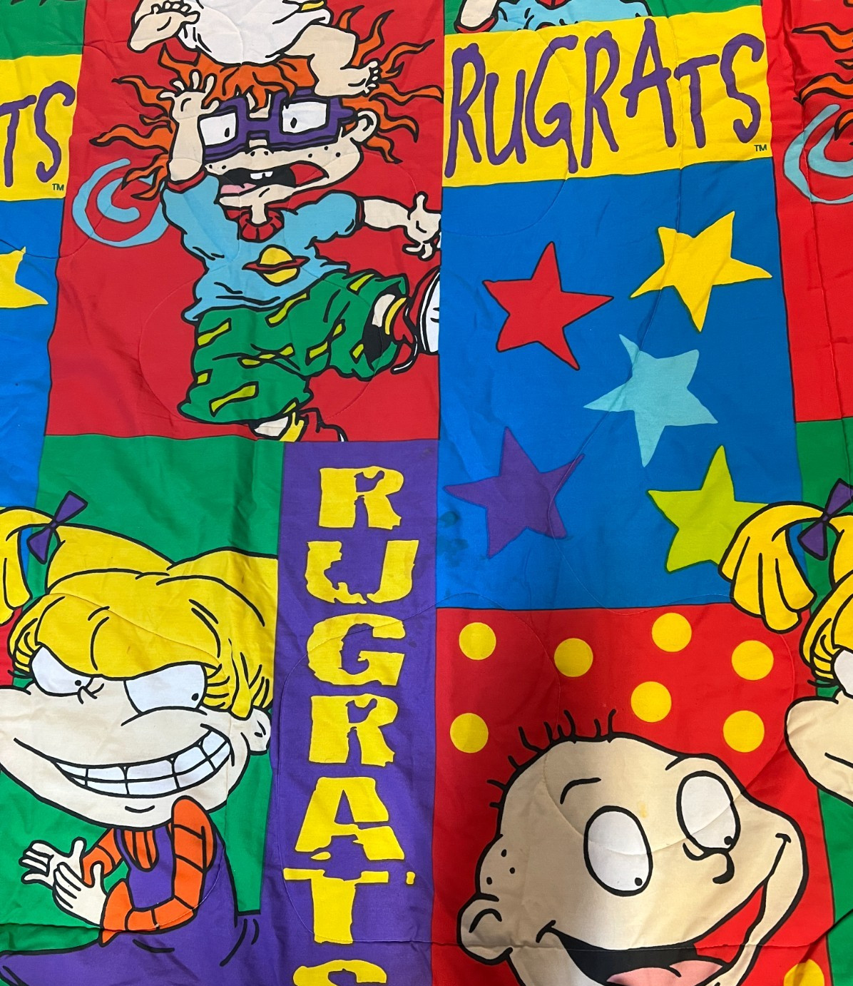 RUGRATS 1995 Comforter 2 Sided Tommy Pickles Reptar Angelica Spike 86" x 62" gallery