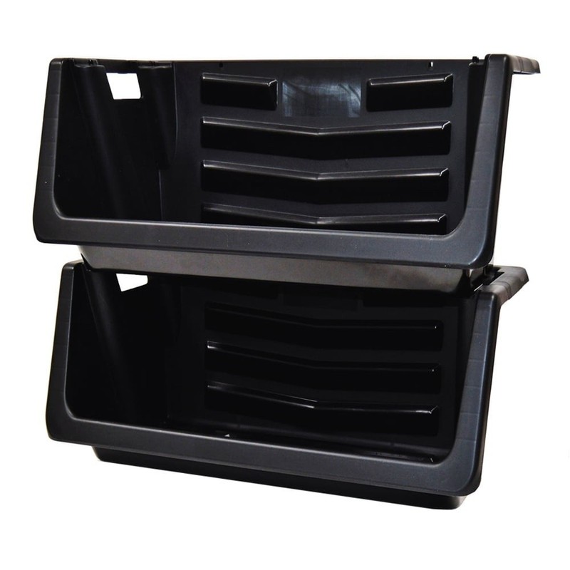 Heavy Duty Nesting Plastic Stack Bin, Black! gallery